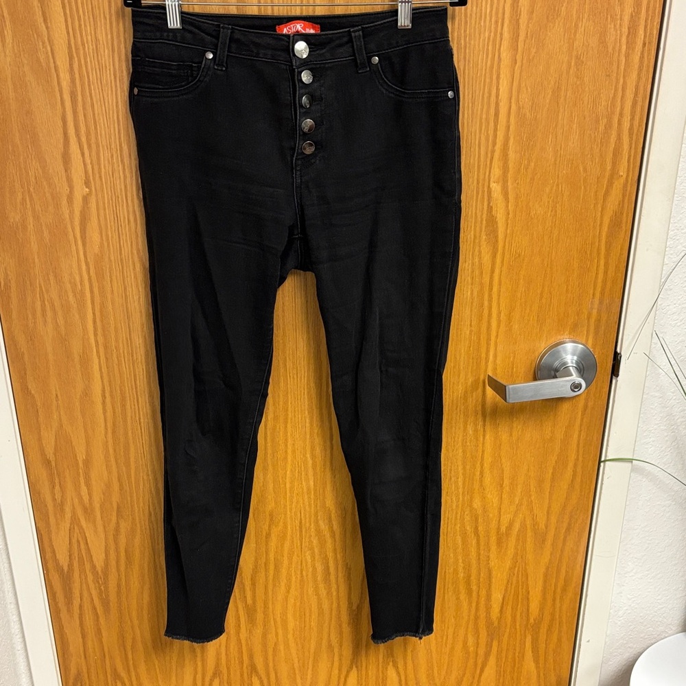 Astor Denim Black High-Rise Button-Fly skinny Women’s Jeans